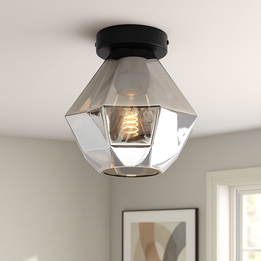 Retro lampa sufitowa szara, Anoek