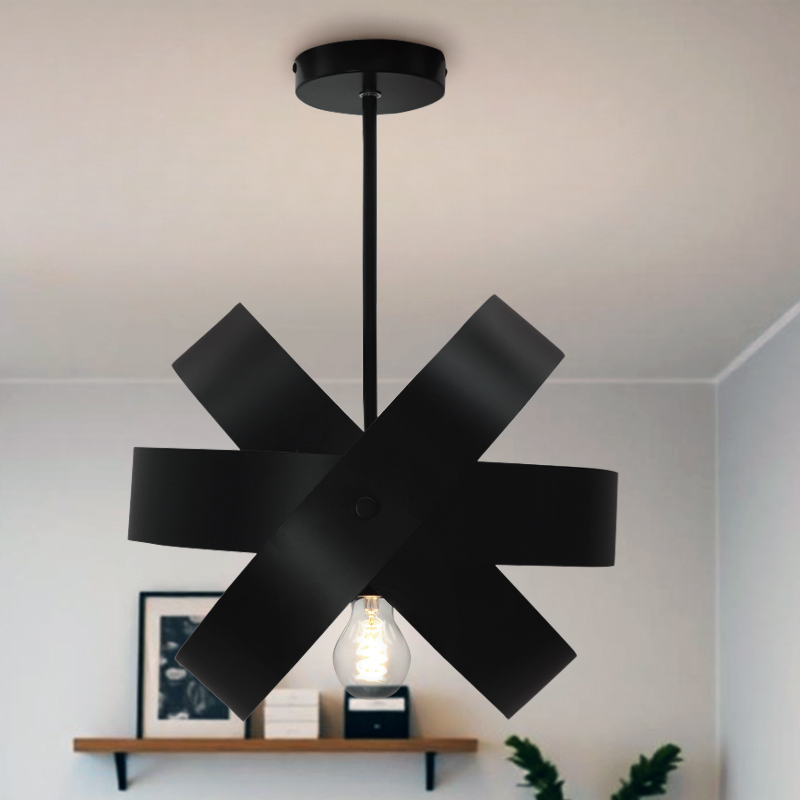 Metalowa lampa sufitowa czarna, Laury