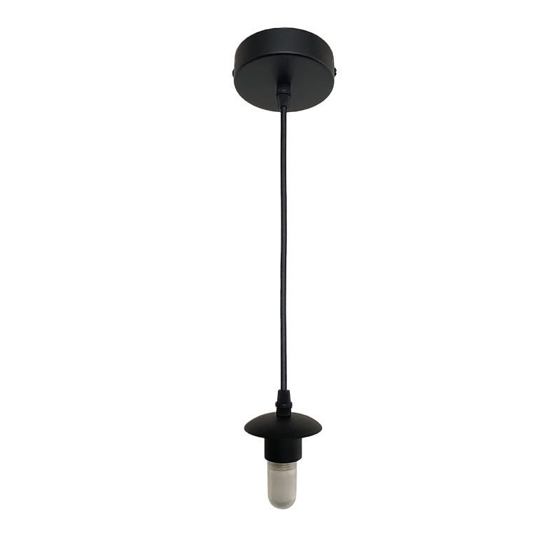 Metalowa lampa wisząca bez abażur czarna, Aafje, IP44