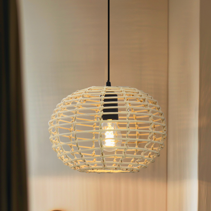 Rattanowa lampa wisząca brązowa, Roza