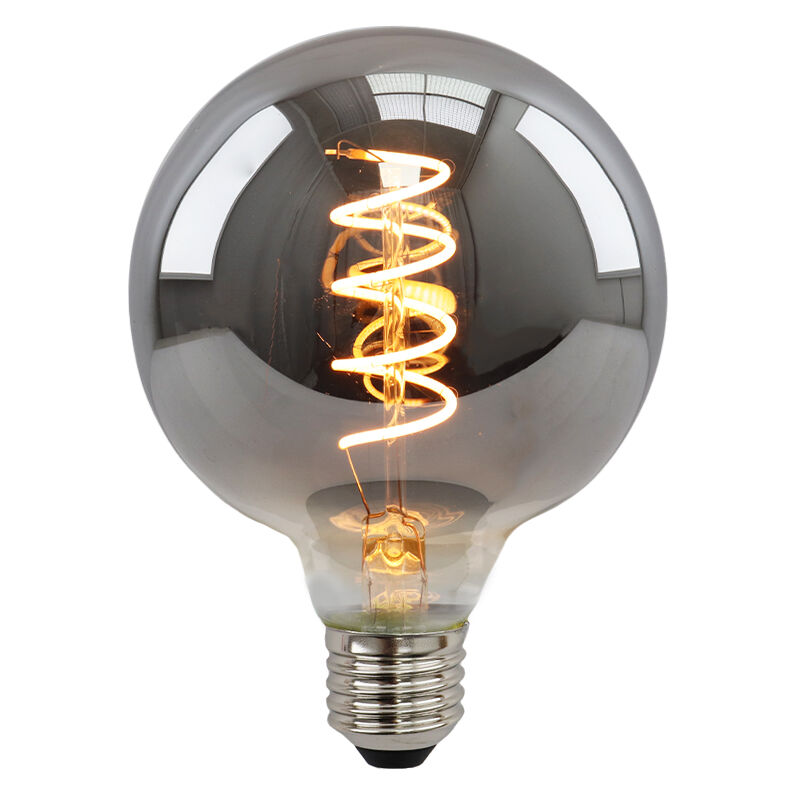 Ściemnialna żarówka LED Olucia E27, Tuelo, G95, 4w, przydymione szkło, 2200k