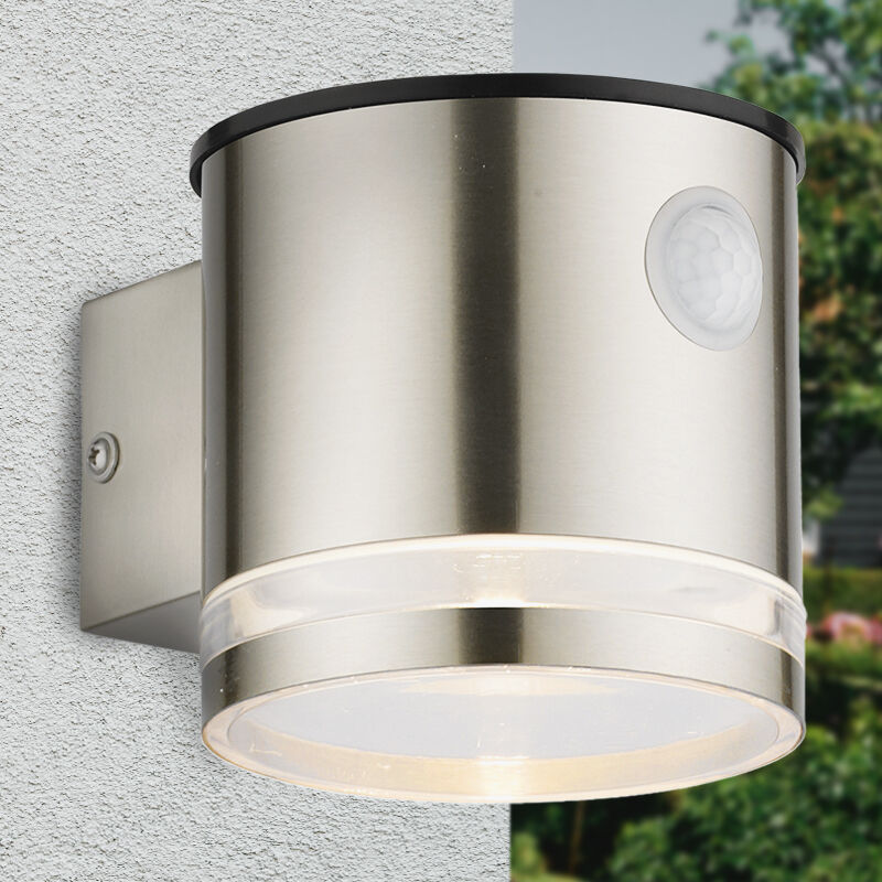 Nowoczesny kinkiet solarny zewnętrzny chromowany, Tommy, 1W, 2700K LED, IP54