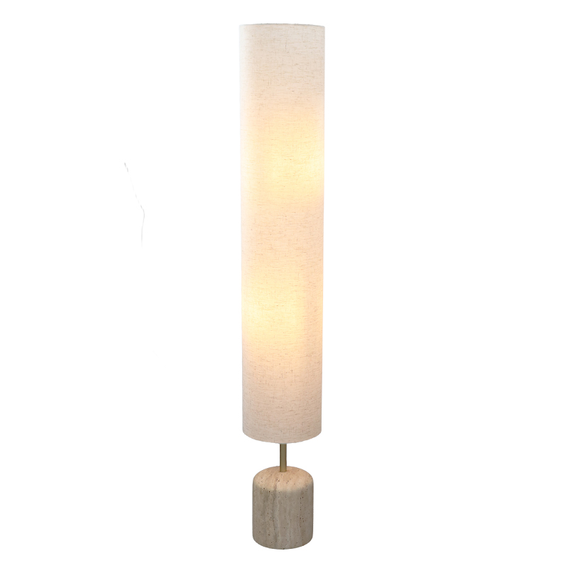 Nowoczesna lampa stojąca beżowa, Ghislaine, z przełącznik