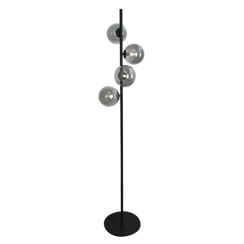 Design lampa stojąca szara, Remo, z przełącznik