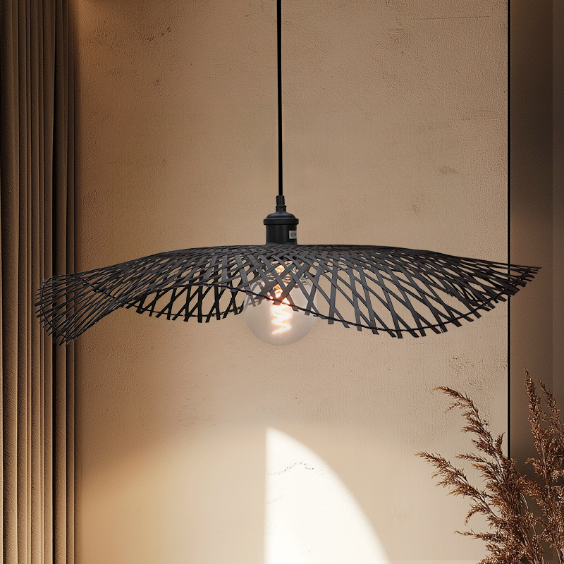 Bambusowa lampa wisząca czarna, Romee