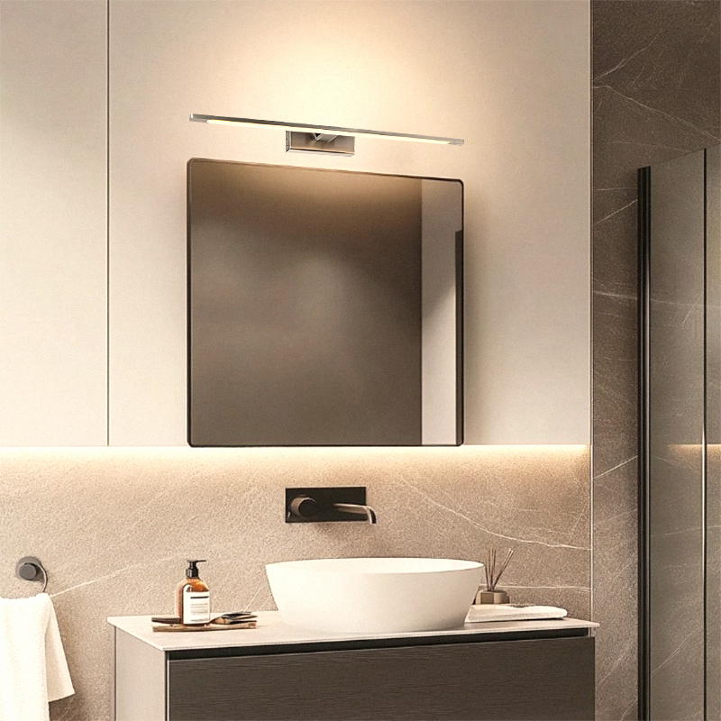 Nowoczesny oświetlenie lustra niklowy, Steffy, 8W, 3000K LED, IP44