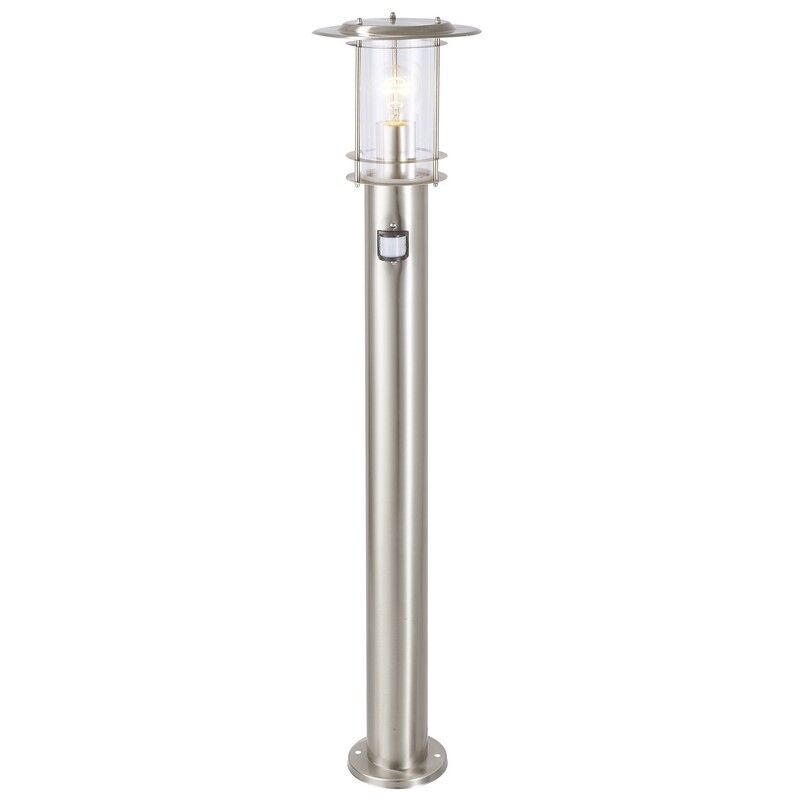 Metalowa lampa podłogowa zewnętrzna z czujnikiem ruchu chromowana, Shamayra, IP44