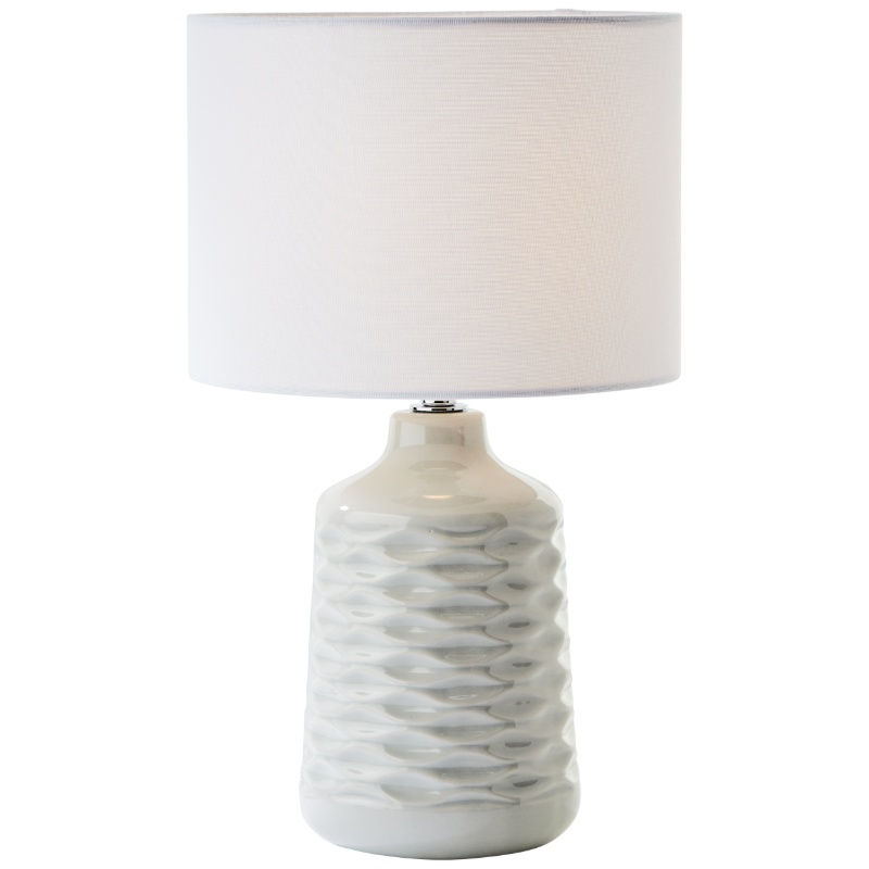 Retro lampa stołowa szara, Roelf, z przełącznik