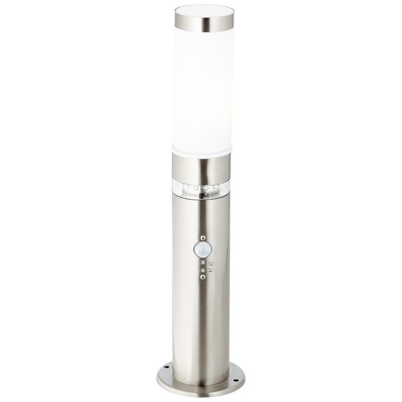 Plastikowa lampa podłogowa zewnętrzna z czujnikiem zmierzchu chromowana, Sage, 2W, 3000K LED, IP44