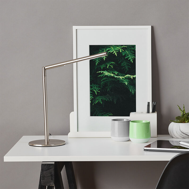 Design lampa biurkowa chromowana, Krisje, 6W, 6400K LED, z przełącznik