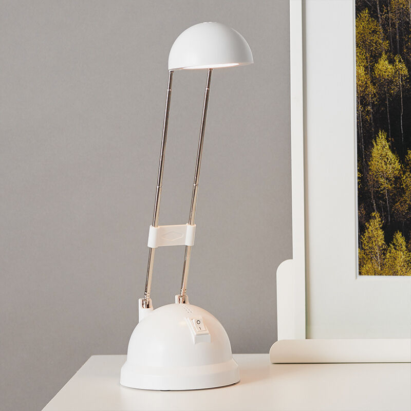 Nowoczesna lampa biurkowa biała, Louna, 6W, 2700K LED, z przełącznik