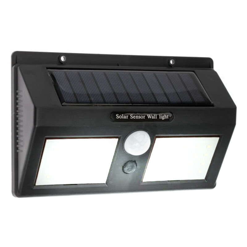Plastikowy kinkiet solarny zewnętrzny czarny, Albert, 8W, 6000K LED, IP65