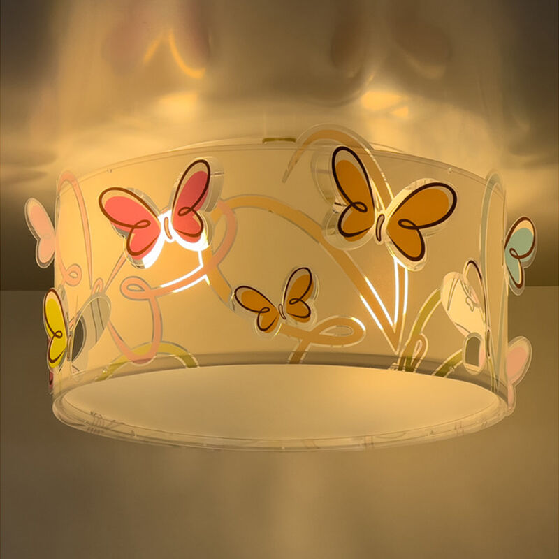 Wielokolorowa lampa sufitowa dla dzieci plastikowa, Butterfly