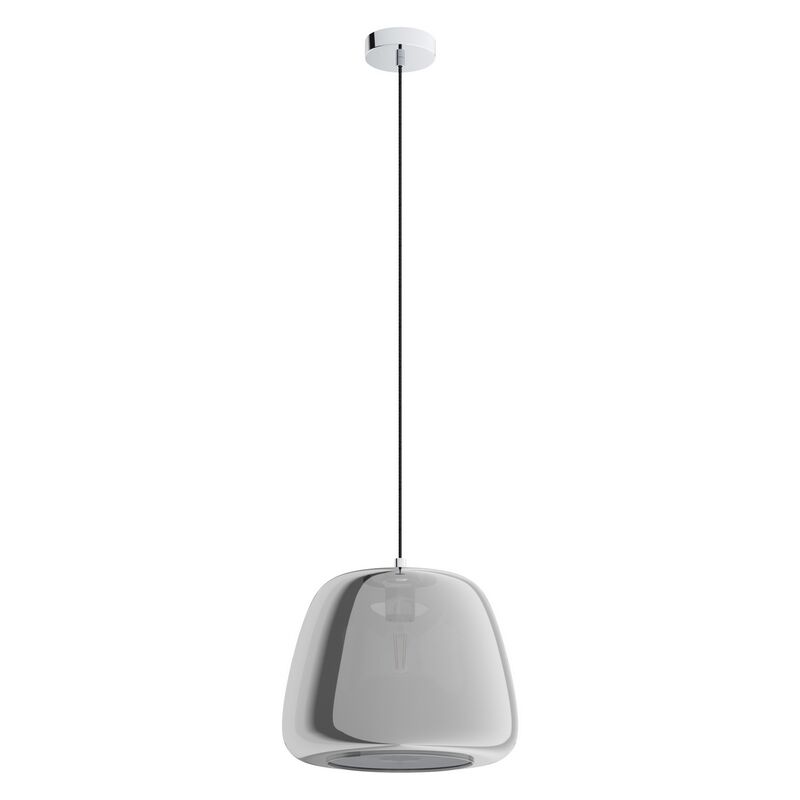 Szklana nowoczesna lampa wisząca chromowana, Gauke
