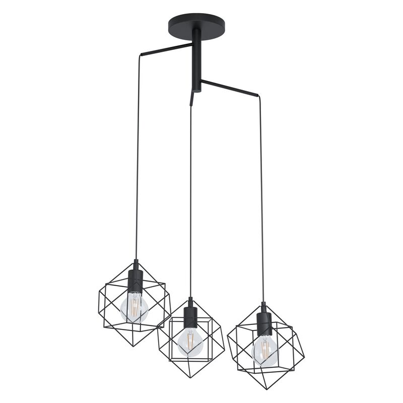 Stalowa industrialna lampa wisząca czarna, Aemilius