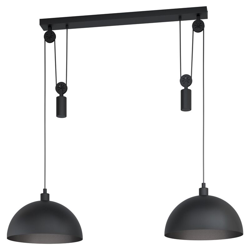 Stalowa industrialna lampa wisząca czarna, Yvette