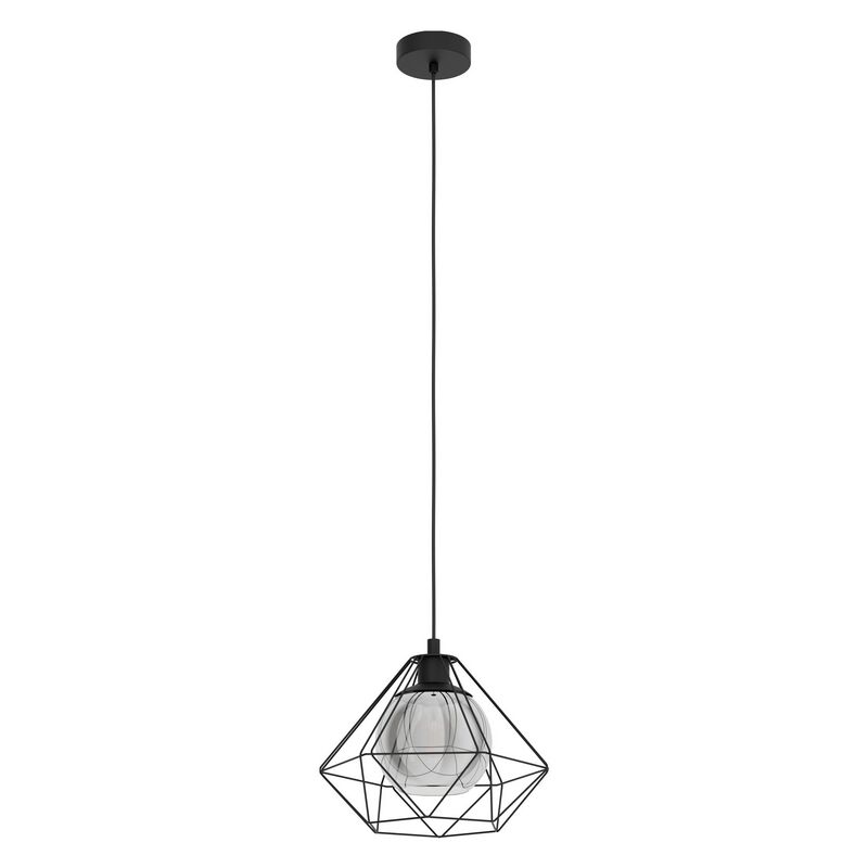 Stalowa industrialna lampa wisząca czarna, Yuen
