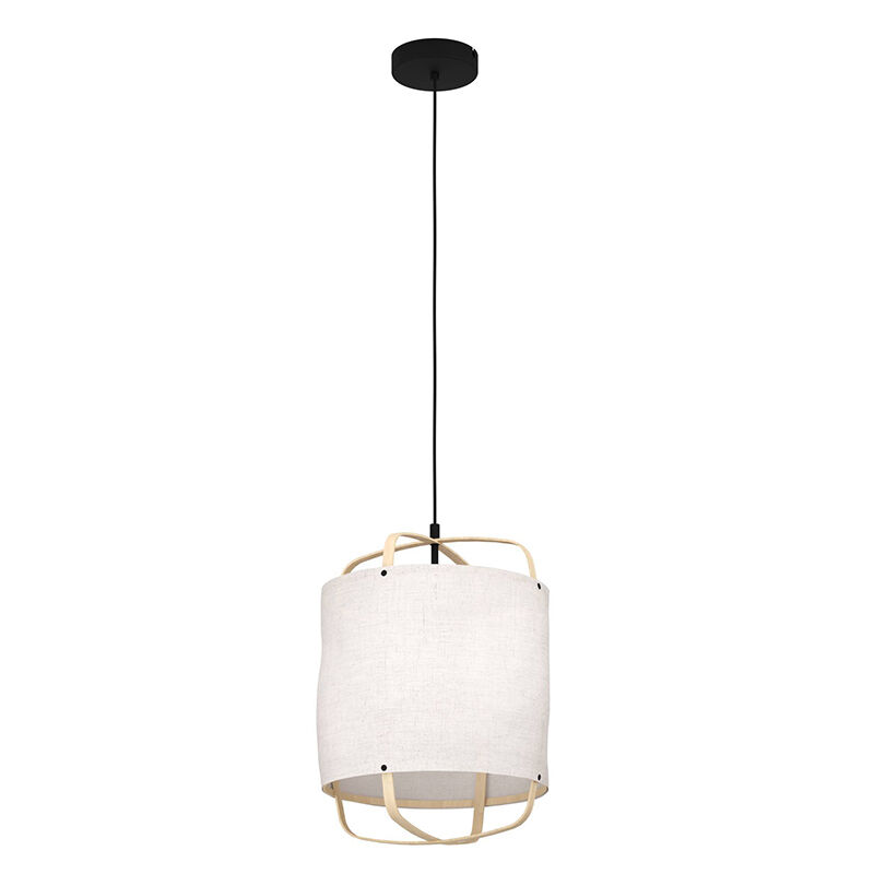 Tkanina retro lampa wisząca biała, Rocco