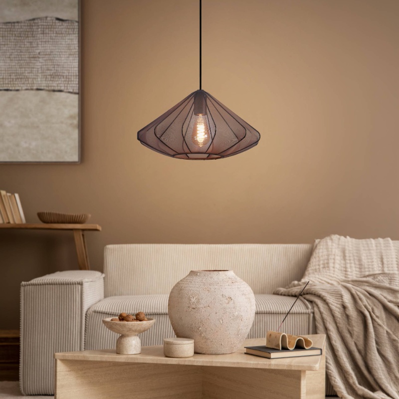 Stalowa industrialna lampa wisząca czarna, Agnese