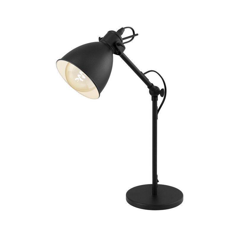 Metalowa industrialna lampa stołowa czarna, Lavinio, z przełącznik