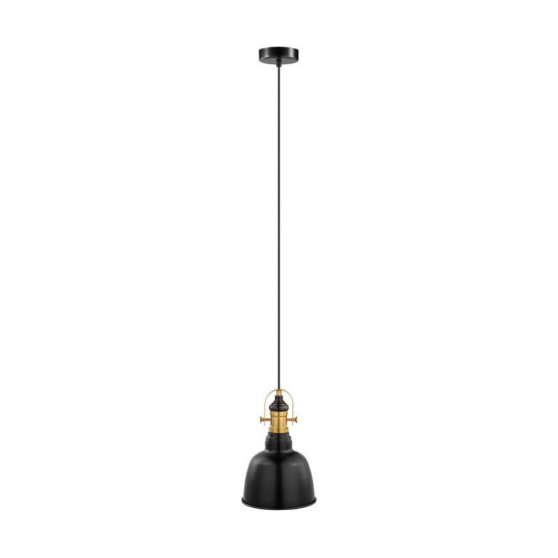 Metalowa retro lampa wisząca czarna, Alain