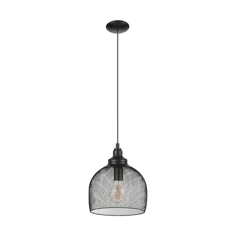 Stalowa industrialna lampa wisząca czarna, Aerys
