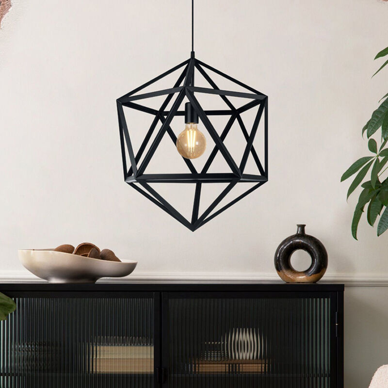 Metalowa industrialna lampa wisząca czarna, Agnita