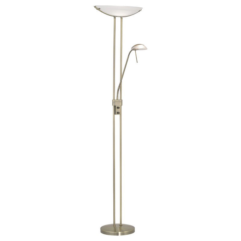 Szklana design lampa do czytania stojąca brązowa, Brava, z przełącznik