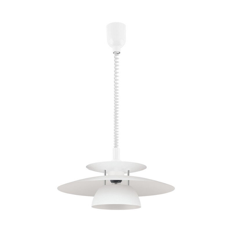 Stalowa design lampa wisząca biała, Lariana