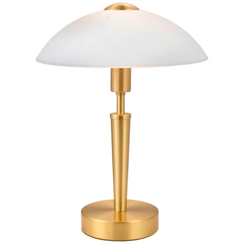 Szklana klasyczna lampa stołowa złota, Miam, z dotykowy ściemniacz
