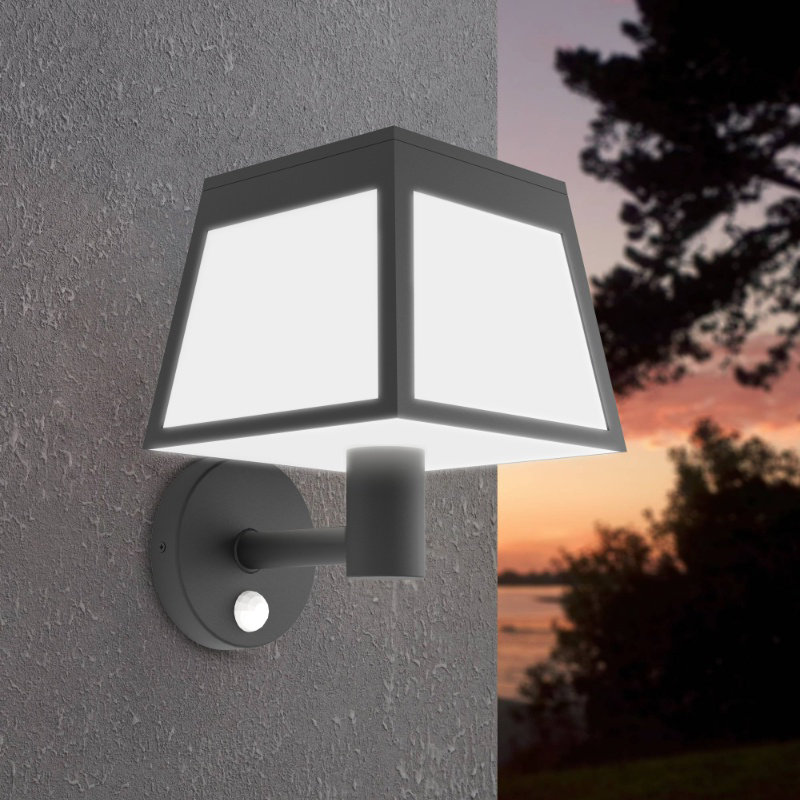 Plastikowy kinkiet solarny zewnętrzny czarny, Imelda, 7,5W, 3000K LED, IP65