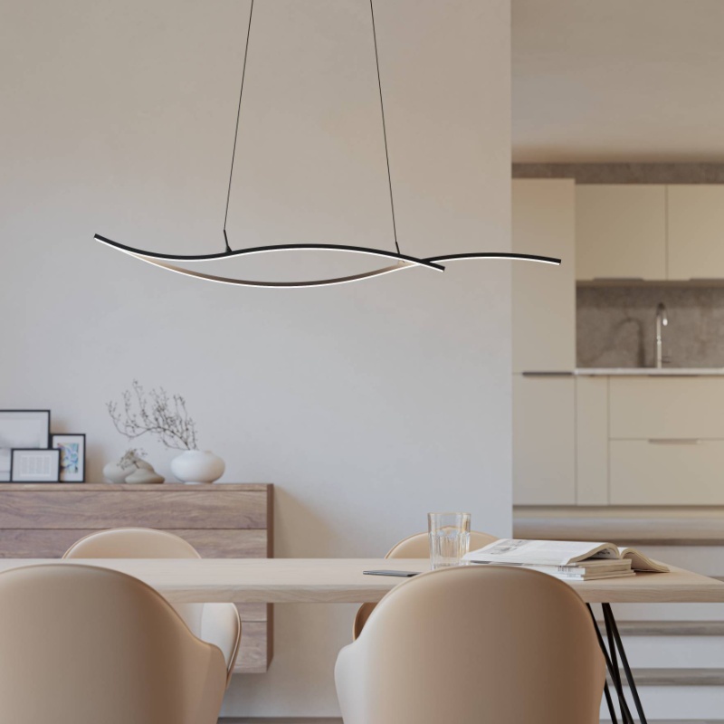 Stalowa design lampa wisząca czarna, Tevin, 20W, 4000K LED