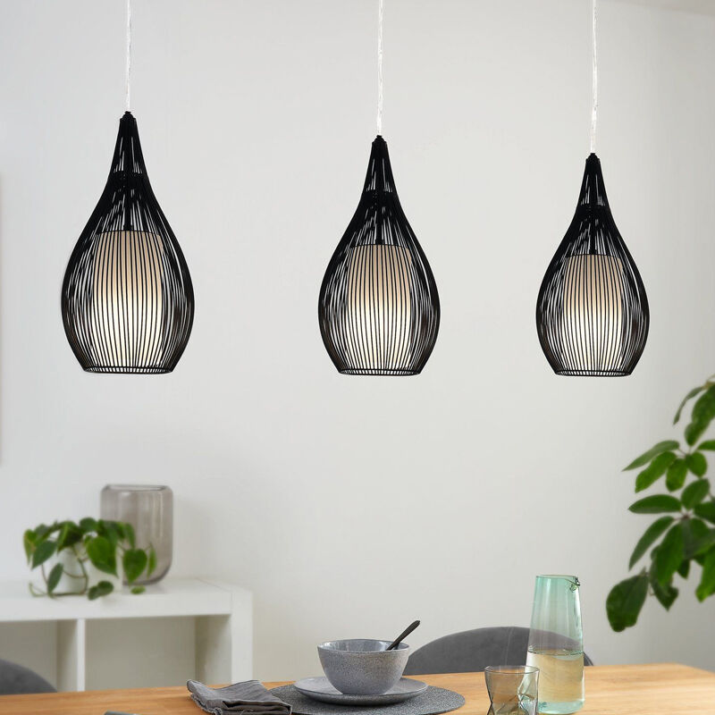 Szklana nowoczesna lampa wisząca czarna, Maritima