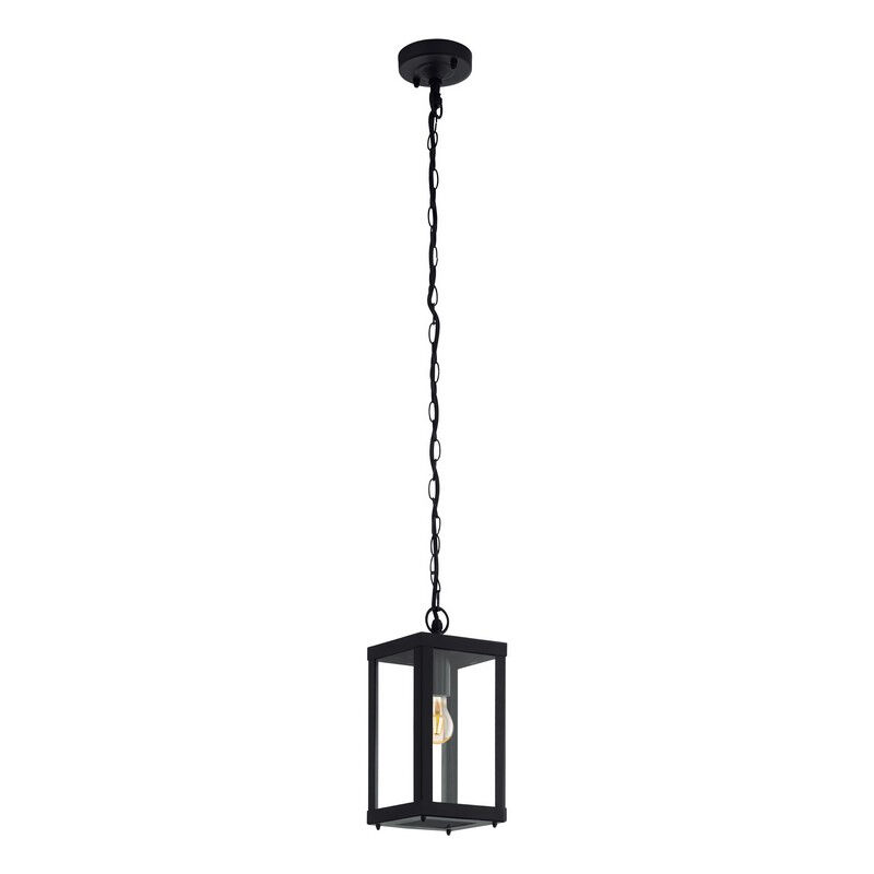 Stalowa industrialna lampa zewnętrzna czarna, Alihan, IP44