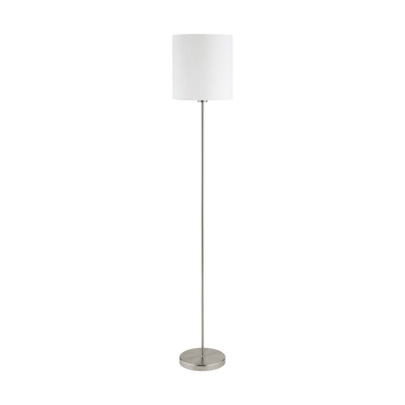 Tkanina nowoczesna lampa stojąca biała, Abano, z przełącznik