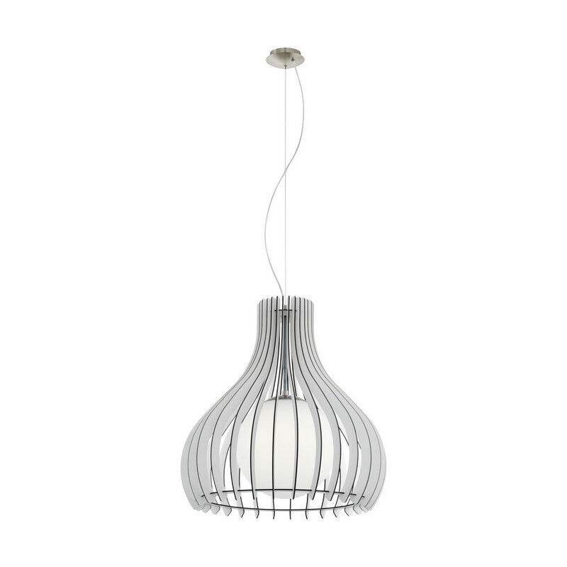 Drewniana lampa wisząca biała, Betsy