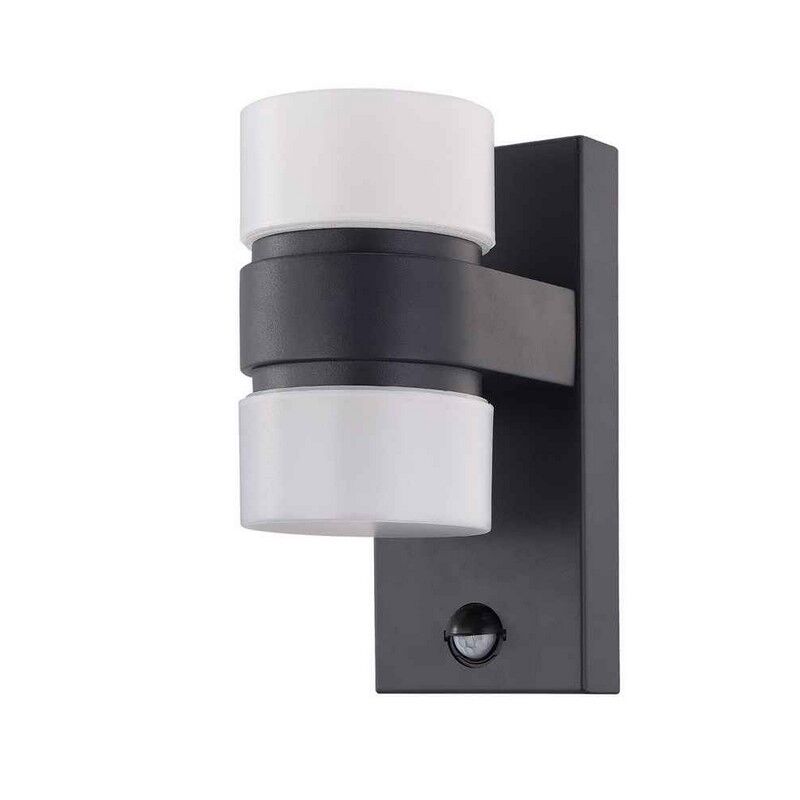 Aluminiowy nowoczesny kinkiet zewnętrzny z czujnikiem ruchu antracytowy, Birte, IP44