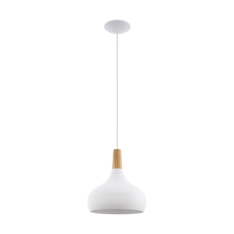 Stalowa lampa wisząca biała, Tjebbe