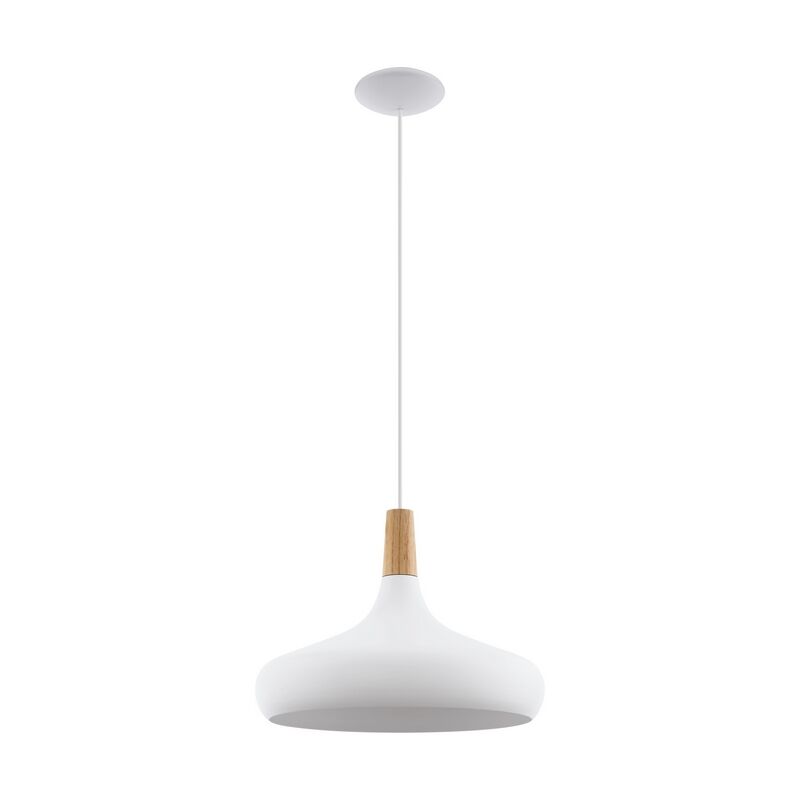 Stalowa lampa wisząca biała, Tjebbe
