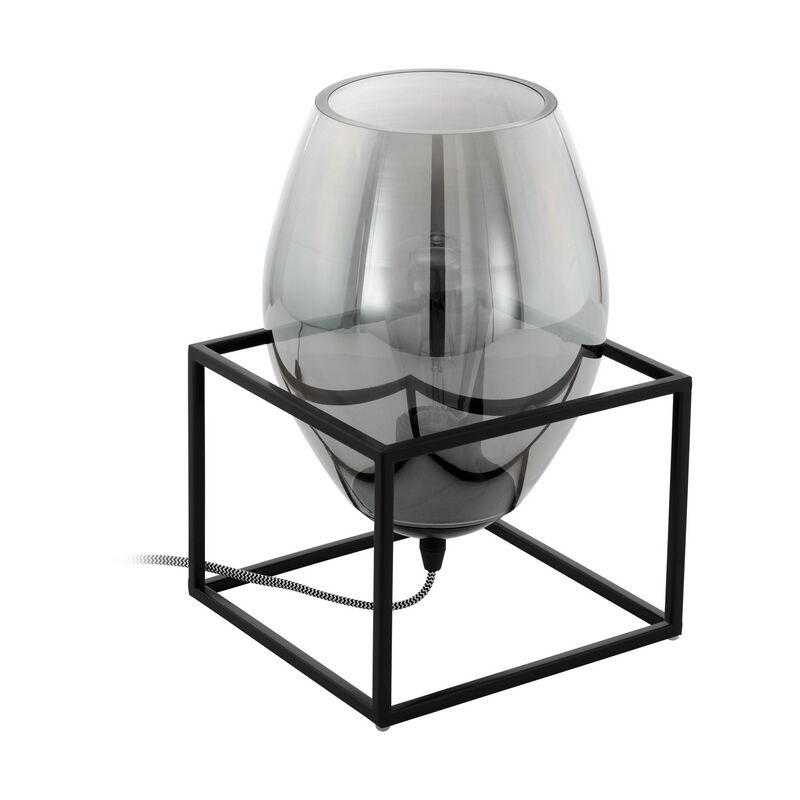 Stalowa design lampa stołowa czarna, Josephus, z przełącznik
