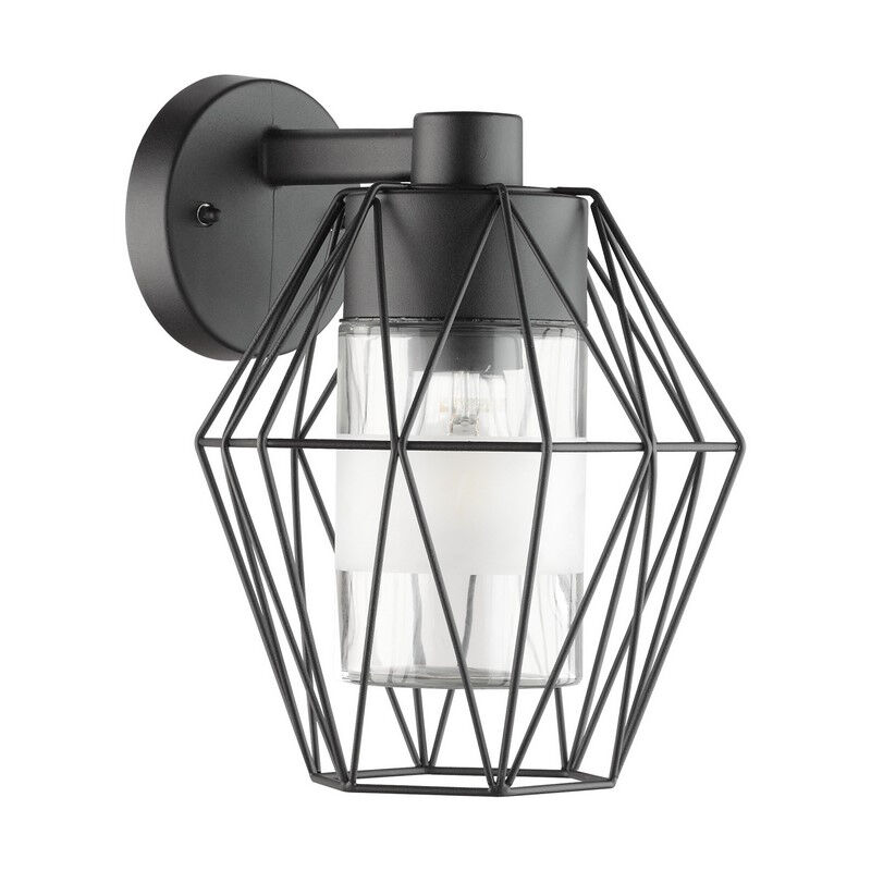 Metalowa industrialna lampa zewnętrzna czarna, Stan, IP44