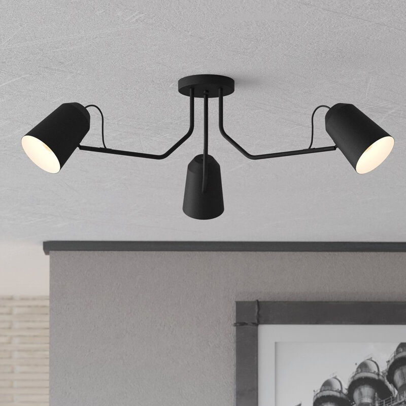 Aluminiowa industrialna lampa sufitowa czarna, Jelco