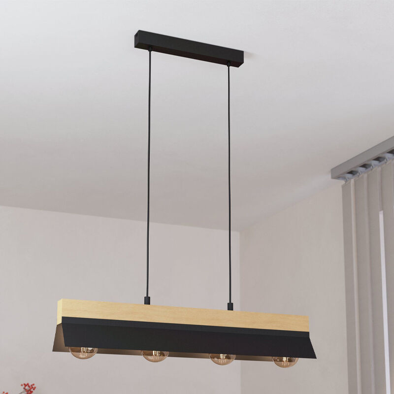 Aluminiowa industrialna lampa wisząca czarna, Kyla