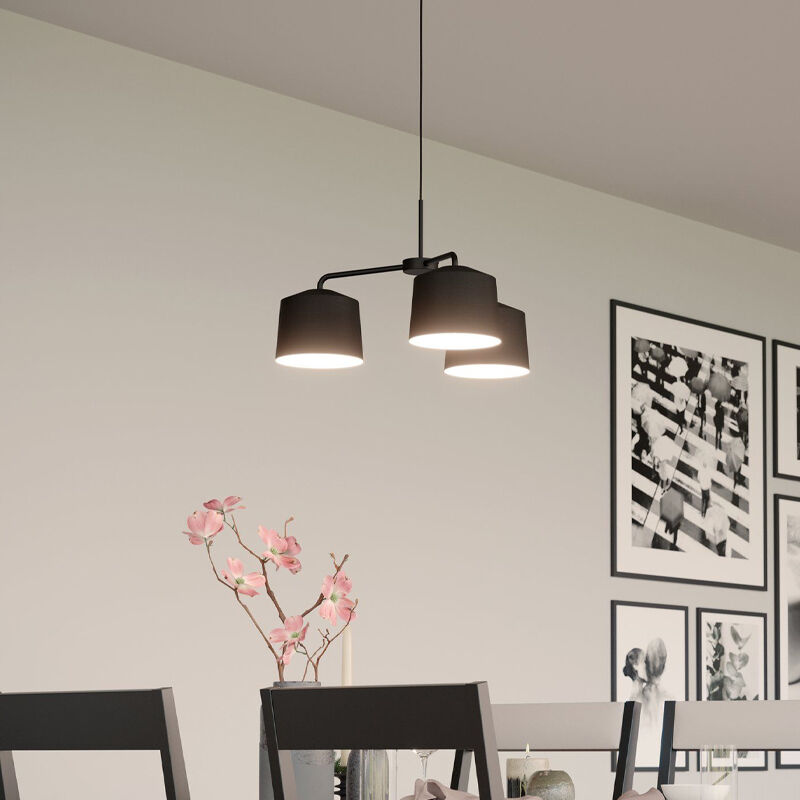 Aluminiowa industrialna lampa wisząca czarna, Vinod