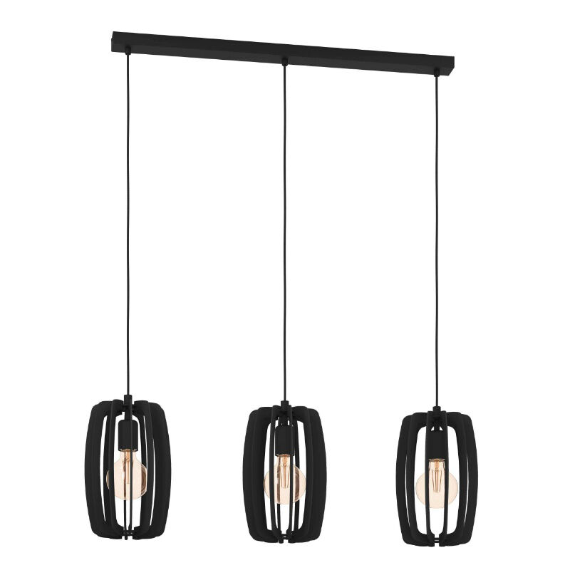 Drewniana lampa wisząca czarna, Wilko