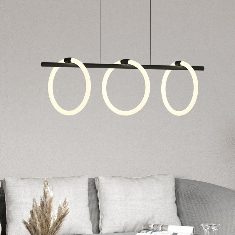 Aluminiowa nowoczesna lampa wisząca czarna, Thibaut, 9W, 3000K LED