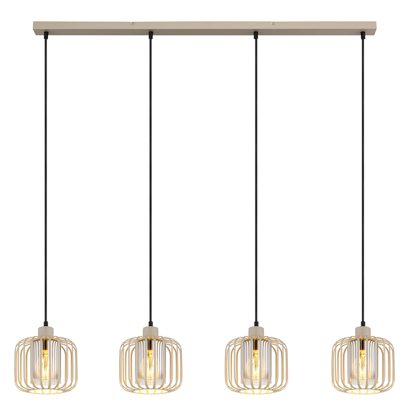 Metalowa industrialna lampa wisząca nad stół do jadalni beżowa, Jolanda