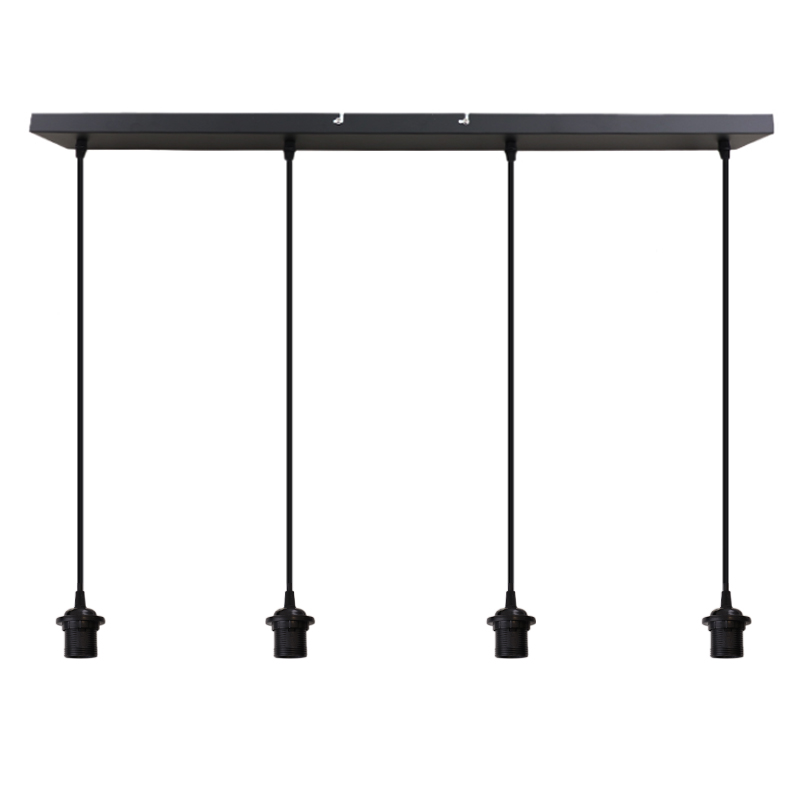Aluminiowa lampa wisząca bez abażur czarna, Rika