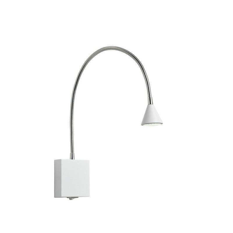 Biały kinkiet nowoczesny, Buddy, 3W, 4000K LED, z przełącznik