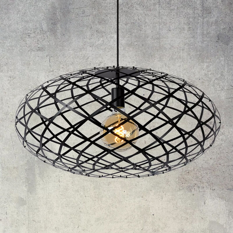 Czarna lampa wisząca nad stół do jadalni nowoczesna, Wolfram
